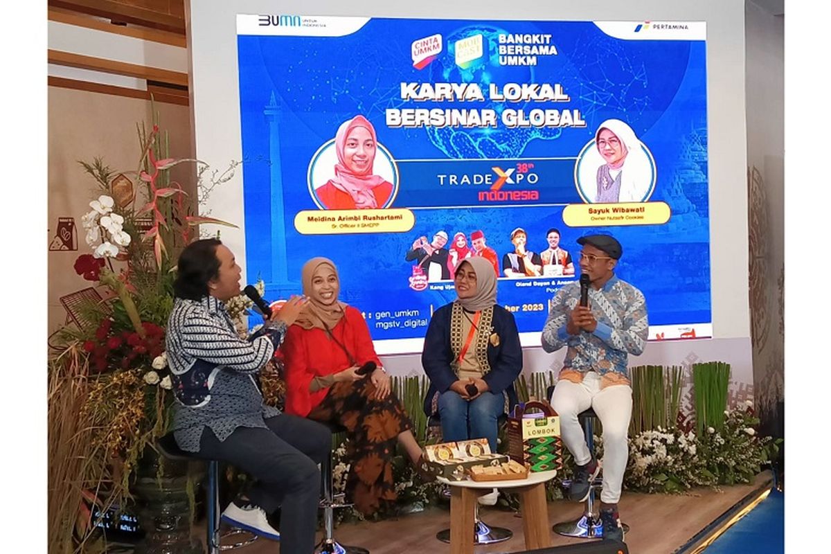 Talkshow ?Karya Lokal Bersinar Global? yang diadakan Pertamina pada TEI 2023. 