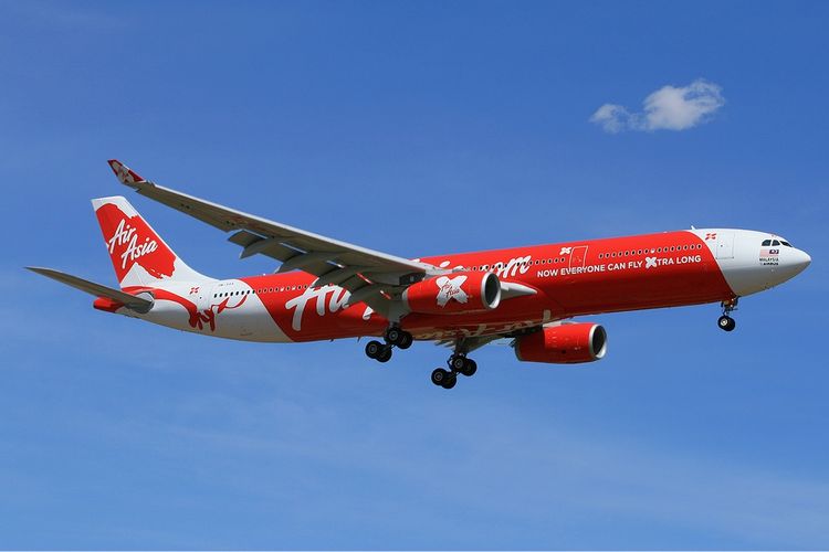Ilustrasi pesawat AirAsia X.
