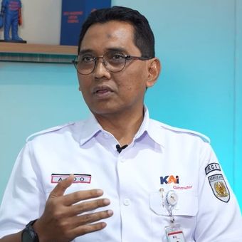 Direktur Utama PT KAI Commuter (KCI) Asdo Artriviyanto saat wawancara khusus Ngobrol Boss Kompas.com di Menara Kompas, Jakarta.
