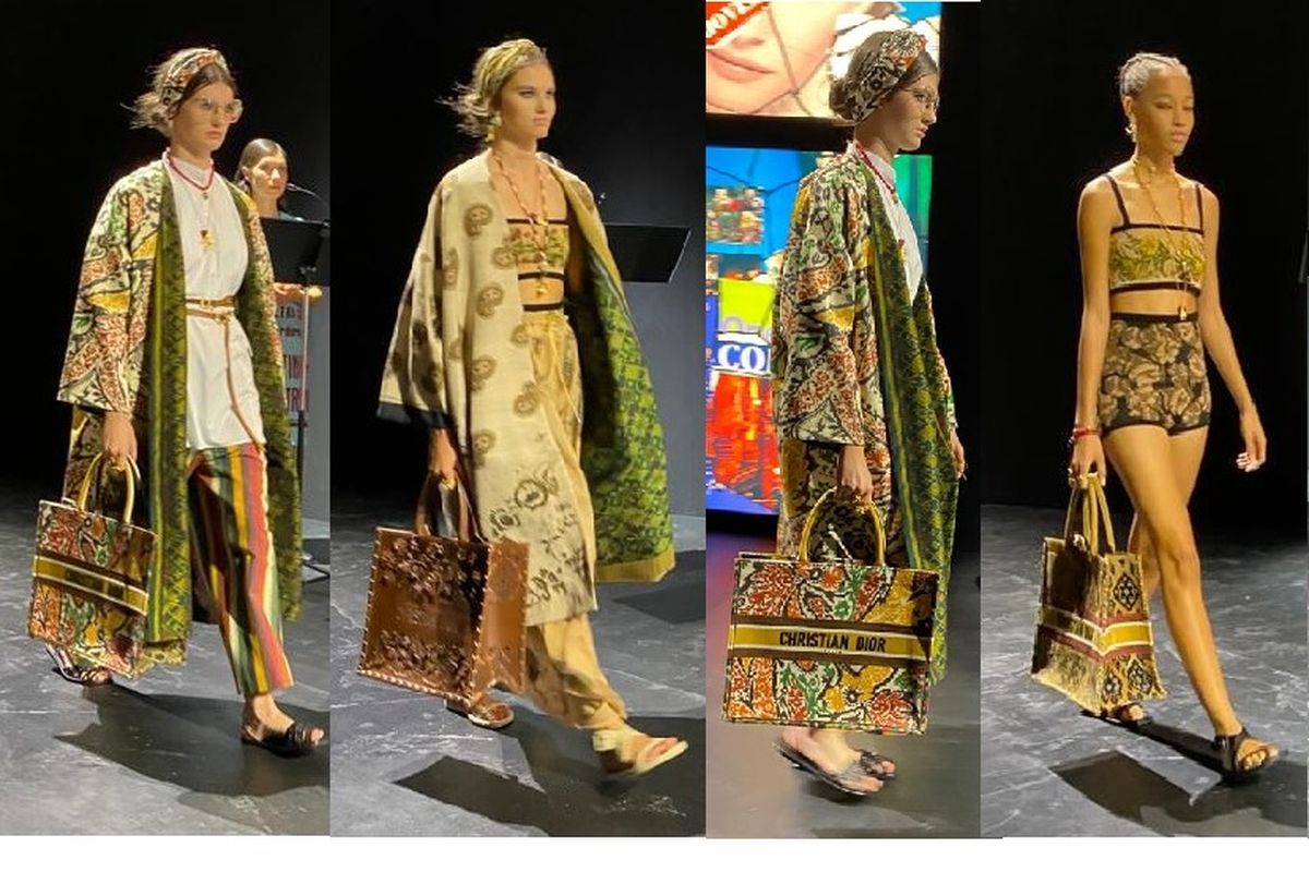 Kain Endek Bali digunakan oleh rumah mode Christian Dior untuk koleksi Spring/Summer 2021