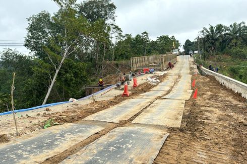 Progres Terbaru Jembatan Bailey Menuju IKN, 11 Panel Terpasang