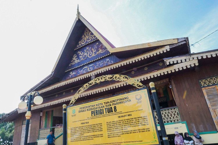 Rumah Melayu di Balai Adat Indra Perkasa, Pulau Penyengat, Kepulauan Riau. 