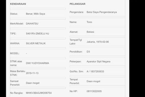 Cuek Bayar Denda Tilang Elektronik, STNK Diblokir