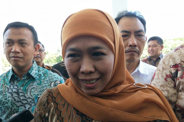 Menteri Sosial RI Khofifah Indar Parawansa ketika ditemui di Auditorium TMPNU Kalibata, Jakarta, Kamis (4/1/2018). 
