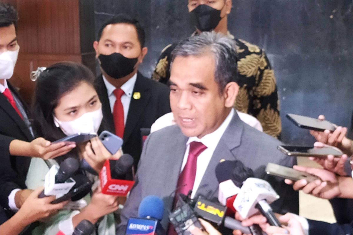 Sekjen Partai Gerindra Ahmad Muzani saat ditemui di Gedung DPR RI, Senayan, Jakarta Pusat, Kamis (6/10/2022). 
