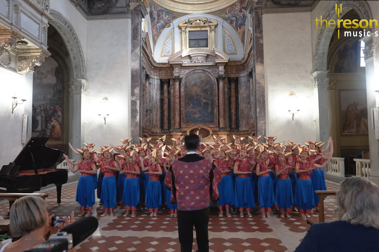 Tangkapan layar The Resonanz Children's Choir (TRCC) mengikuti Leonardo Da Vinci International Choral Festival 2023