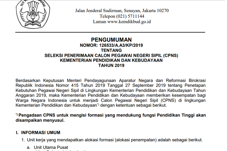 Perincian Formasi Cpns 2019 Di Kemendikbud Halaman All Kompas Com