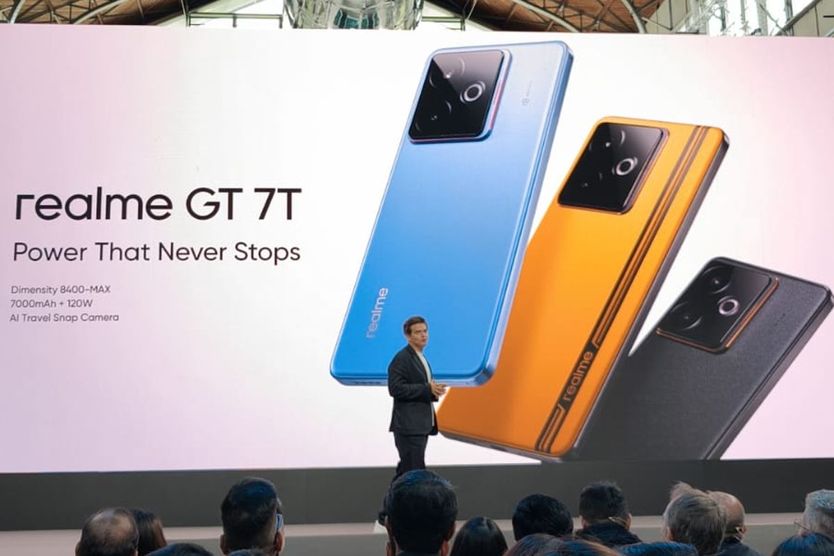 Realme GT 7T diperkenalkan sebagai anggota keluarga dari Realme GT7 series pada Selasa (27/5/2025) di Paris, Perancis.