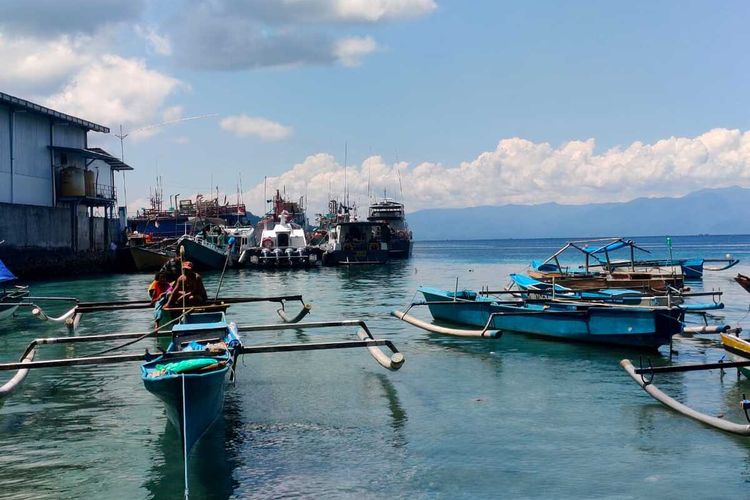 Nelayan di Dusun Mamoking, Desa Tulehu, Kecamatan Salahutu, Kabupaten Maluku Tengah memilkul hasil tangkapan seusai melaut, Rabu (6/4/2022)