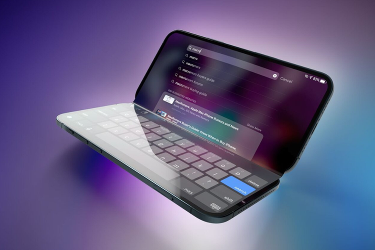 Ilustrasi iPhone lipat pertama Apple yang diperkirakan akan dijual dengan harga 1.999 dollar AS atau sekitar Rp 33 juta. 