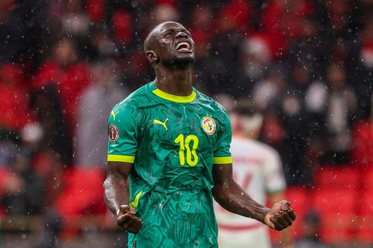 Penyerang Timnas Senegal, Sadio Mane, merayakan kemenangan atas Maroko di final Piala Afrika 2025. Pertandingan Senegal vs Maroko berlangsung di Stadion Prince Moulay Abdallah, Rabat, pada Senin (19/1/2026) dini hari WIB.