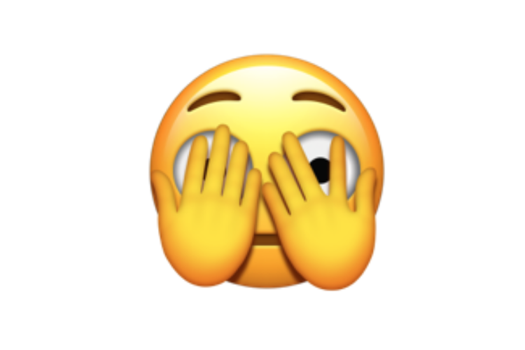 Ilustrasi emoji wajah dengan mata mengintip.