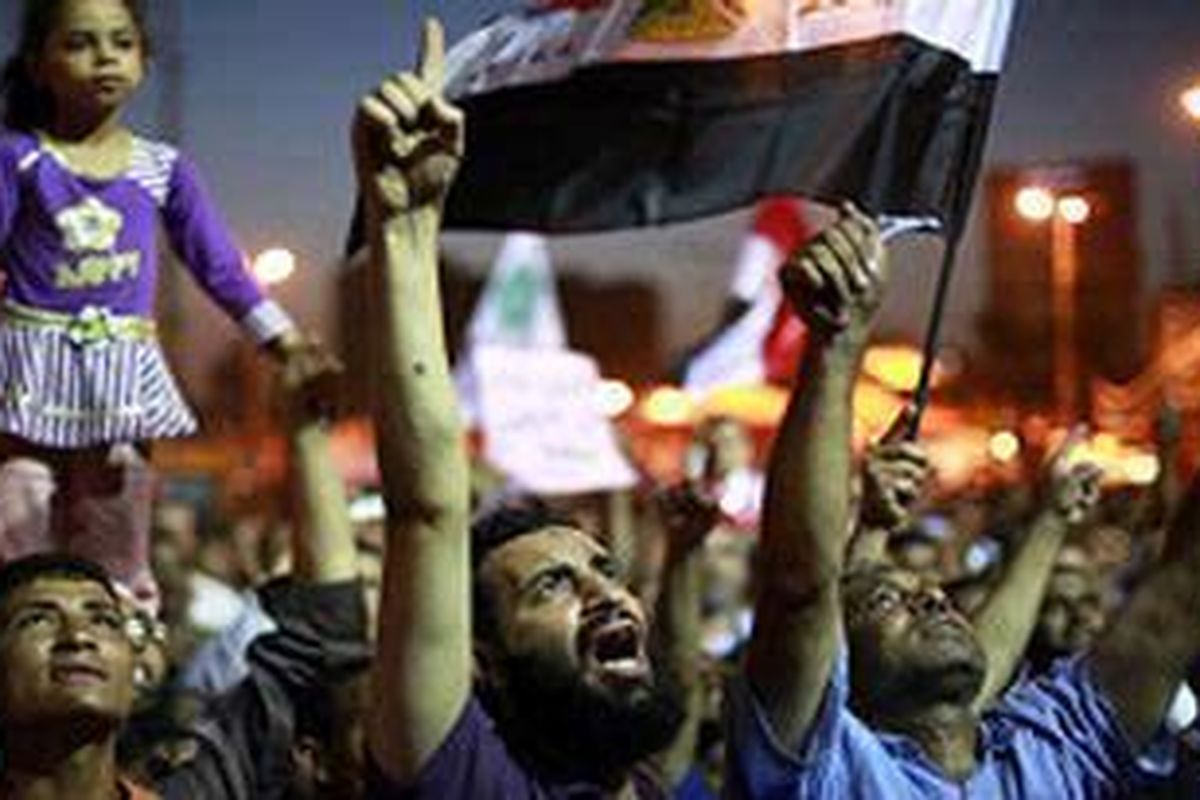 Warga Mesir berunjuk rasa di Lapangan Tahrir