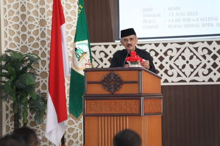 Bupati Aceh Utara, Provinsi Aceh, Muhammad Thaib di Gedung DPRD Aceh Utara, Senin (13/6/2022)