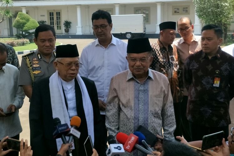 Wakil Presiden Jusuf Kalla mengundang Wakil Presiden terpilih Maruf Amin ke Istana Wakil Presiden, Jakarta