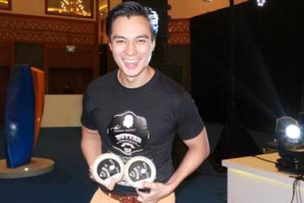 Baim Wong diabadikan usai diskusi wirausaha, di Jakarta Convention Center, Senayan, Jakarta Pusat, Sabtu (14/3/2015).