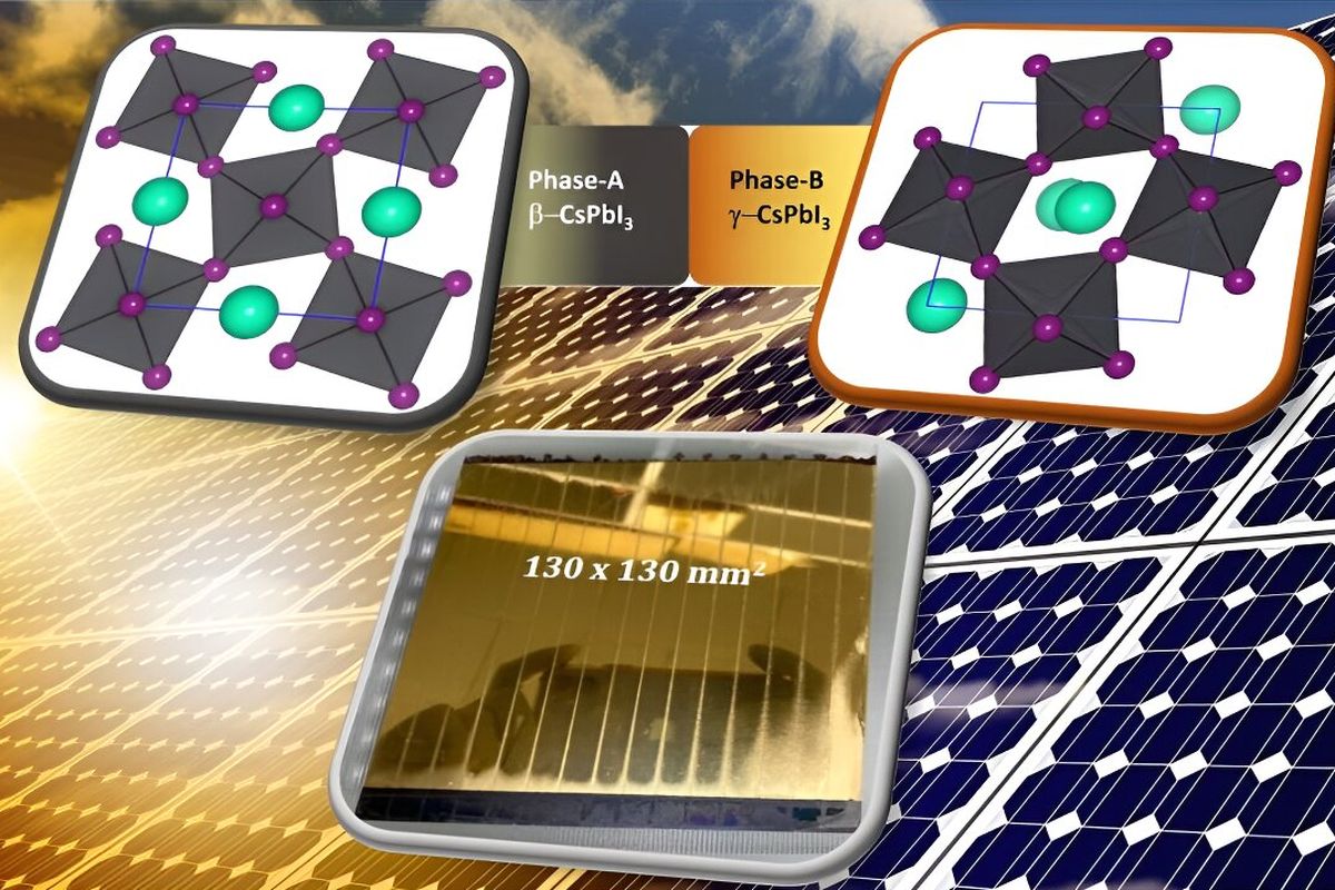Ilustrasi teknologi terbaru sel surya perovskit yang efisien dan stabil
