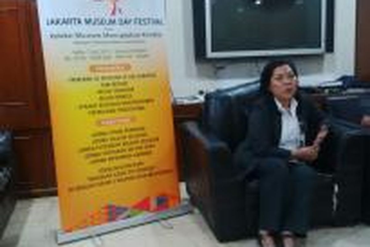 Konferensi pers Jakarta Museum Day Festival 2014 oleh Kepala Bidang Pengelolaan Daya Tarik Destinasi Dinas Pariwisata dan Kebudayaan DKI Jakarta Ida Subaedah, di Balaikota Jakarta, Rabu (4/6/2014).