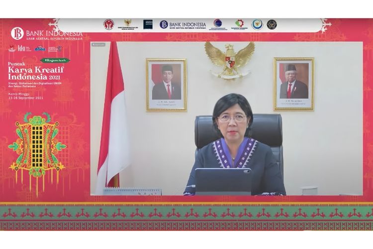 Deputi Gubernur Bank Indonesia (BI) Destry Damayanti saat di kegiatan penutupan puncak acara Karya Kreatif Indonesia (KKI) 2021.