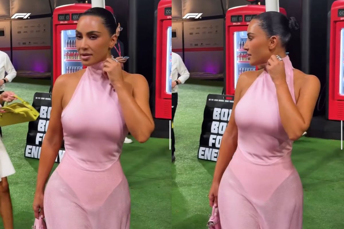 Kim Kardashian menghadiri Formula 1 Grand Prix Singapura untuk mendukung kekasihnya, Lewis Hamilton, Sabtu (10/10/2026).