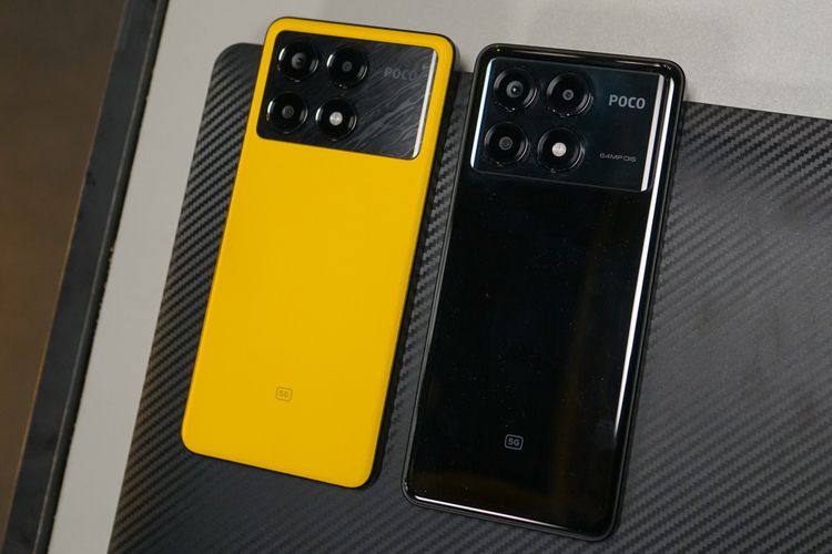Poco X6 Pro 5G varian warna kuning dan hitam. 