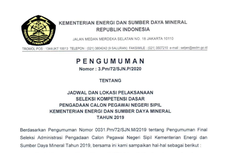 Jadwal dan Lokasi Tes SKD CPNS 2019 di Kementerian ESDM Diumumkan, Ini Detailnya