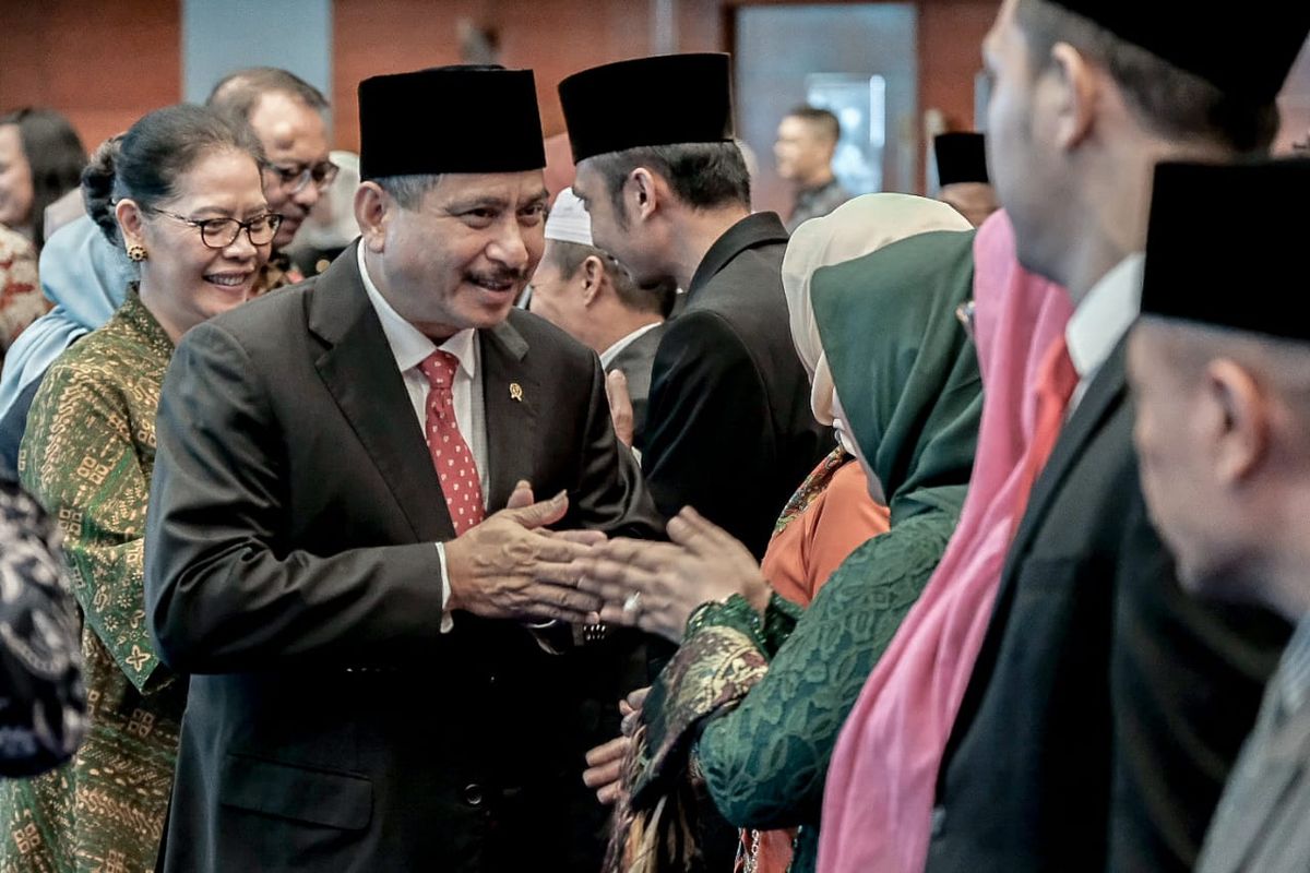 Menteri Pariwisata saat melantik beberapa pejabat di lingkup Kementerian Pariwisata di Balairung Soesilo Soedarman, Kantor Kemenpar, Selasa (14/5/2019).