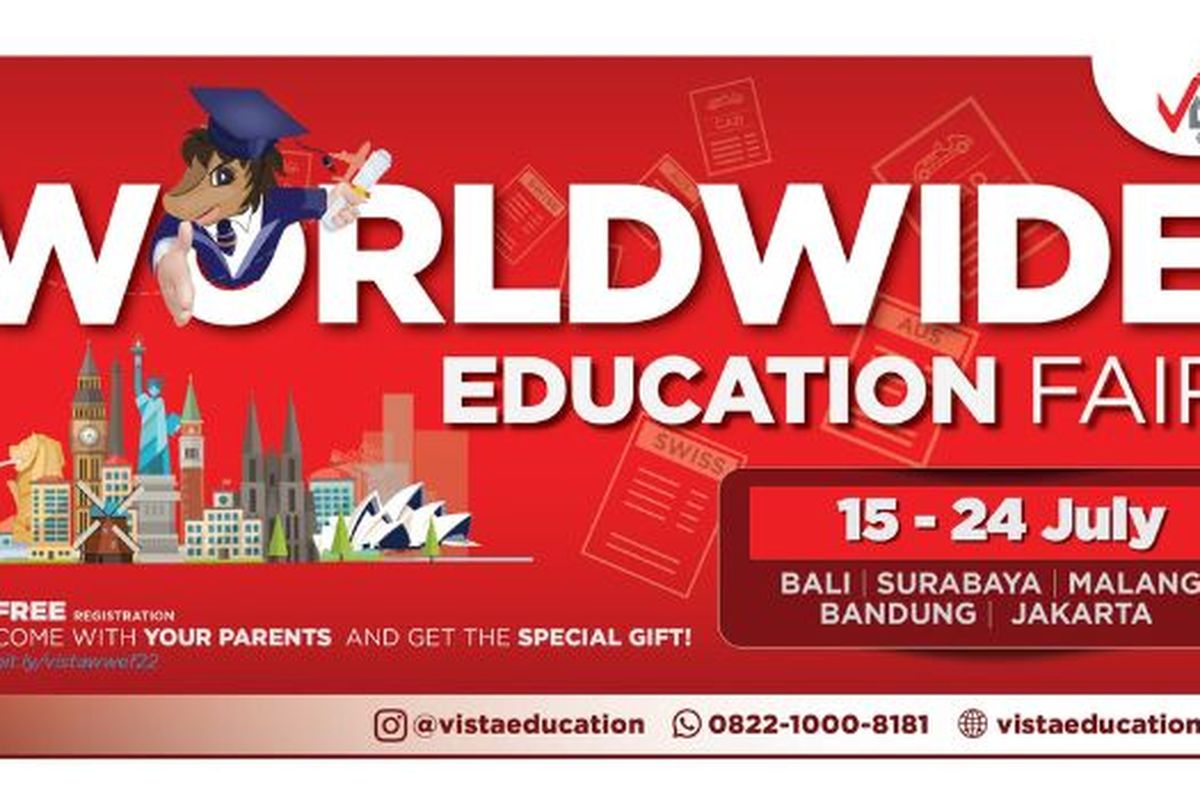 Vista Education gelar pameran pendidikan luar negeri Worldwide Education Fair 2022 yang digelar di 5 kota di seluruh Indonesia