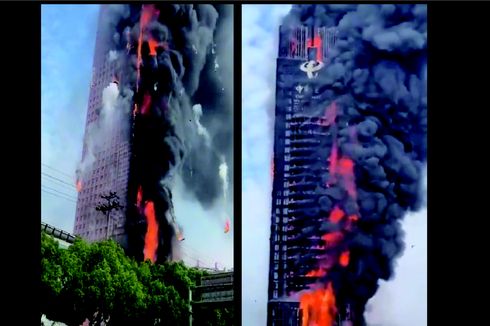Viral, Video Kebakaran Gedung Pencakar Langit 42 Lantai di China, Apa yang Terjadi?