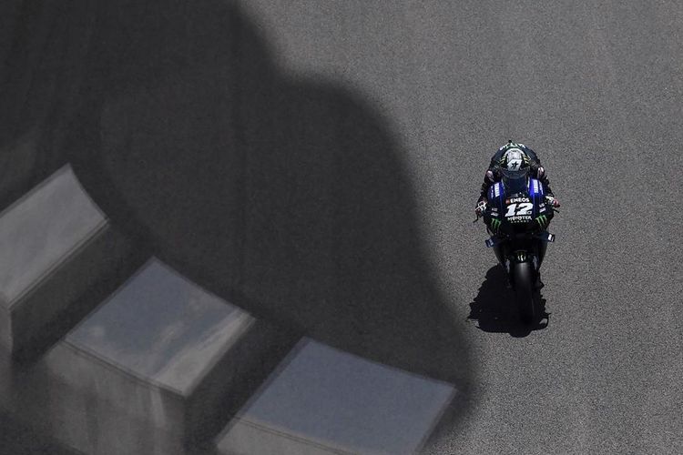 Maverick Vinales saat berlaga di MotoGP Andalusia di Sirkuit Jerez