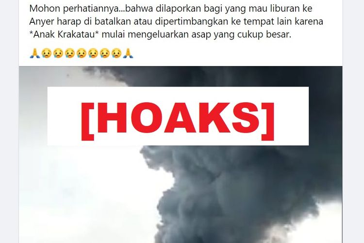 Hoaks, dilarang liburan ke Anyer karena Gunung Anak Krakatau erupsi