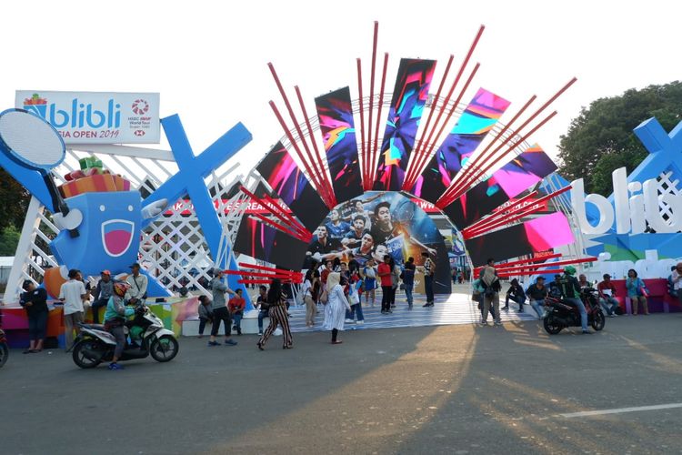 Salah satu spot foto di lokasi pertandingan Indonesia Open 2019.