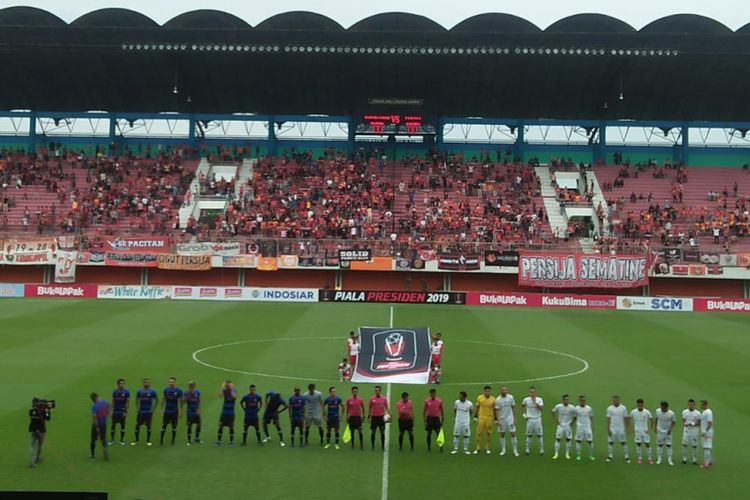 Pertandingan lanjutan Grup D Piala Presiden 2019 antara Madura United dan Persija Jakarta di Stadion Maguwoharjo, Sleman, Jumat (8/3/2019). 