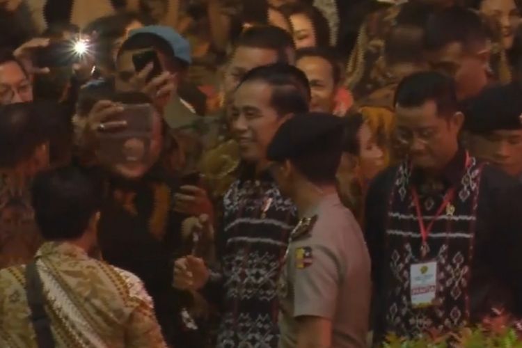 Presiden Joko Widodo menghadiri  Perayaan Natal Nasional 2019, yang digelar di Sentul International Convention Center (SICC), Bogor, Jawa Barat, Jumat (27/12/2019) malam.