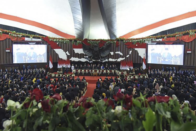 Suasana Pelantikan Presiden dan Wakil Presiden RI periode 2019-2024.