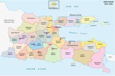 9 Kota di Jawa Timur dan Jumlah Penduduk