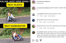 Video BeAT Injeksi dan Karbu Lewat Tanjakan, Mana yang Unggul?