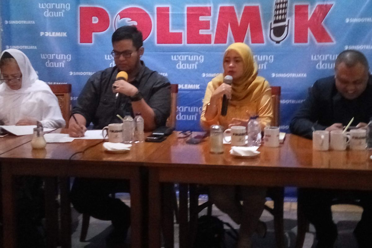 Ketua Pokja Kampanye KPUD DKI Jakarta, Dahliah Umar dalam sebuah diskusi di kawasan Cikini, Jakarta Pusat, Sabtu (1/4/2017).
