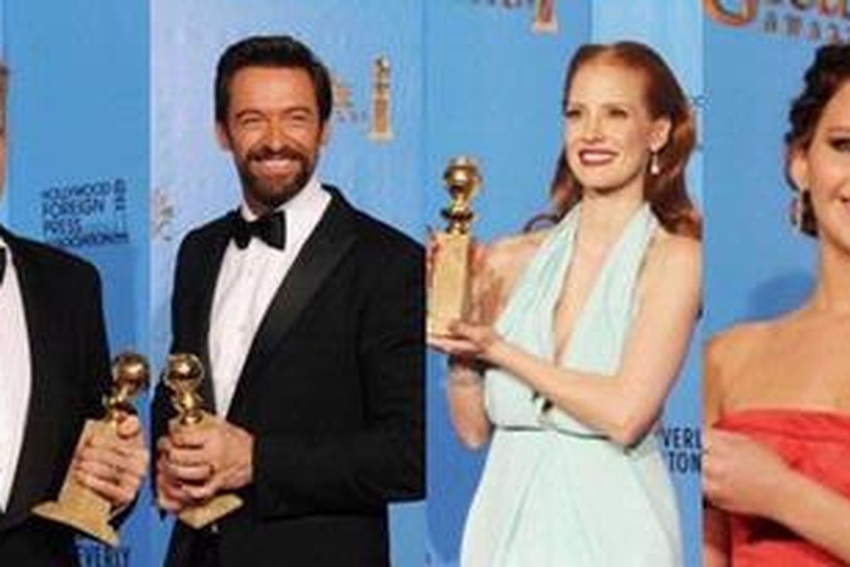 Daniel Day-Lewis, Hugh Jackman,Jessica Chastain, dan Jennifer Lawrence.  