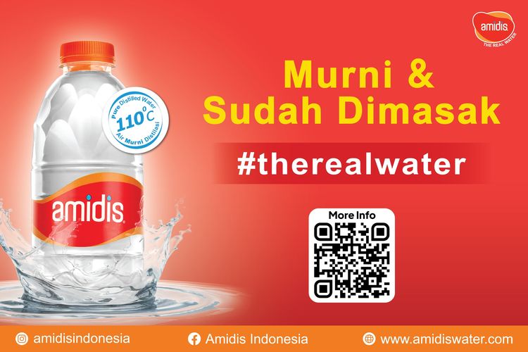 Amidis hadir sebagai air minum murni berkualitas yang diproduksi dengan proses multifiltrasi dan distilasi.