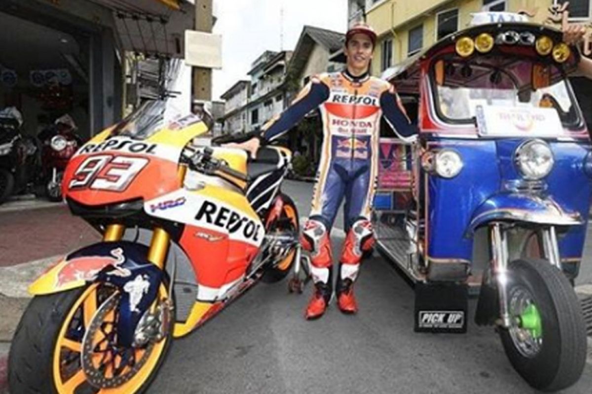 Marquez saat menyambut GP Thailand