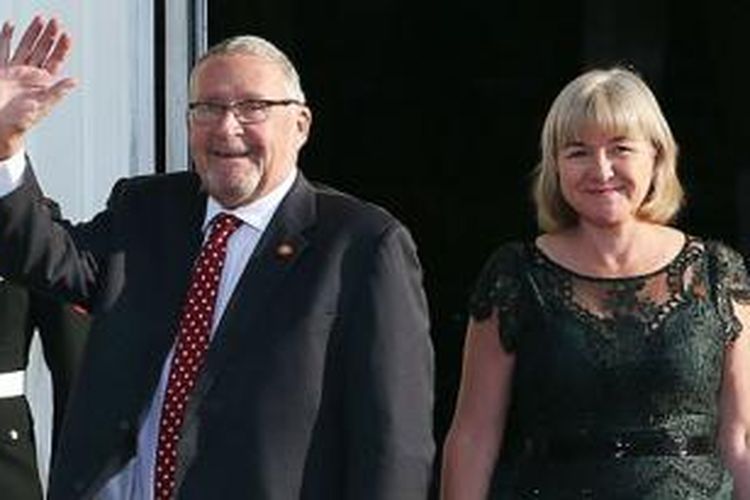 Penjabat presiden Zambia Guy Scott dan istrinya Charlotte Harland-Scott. 