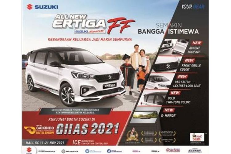 PT Suzuki Indomobil Sales (SIS) secara resmi meluncurkan All New Ertiga Suzuki Sport FF pada acara GIIAS 2021. 