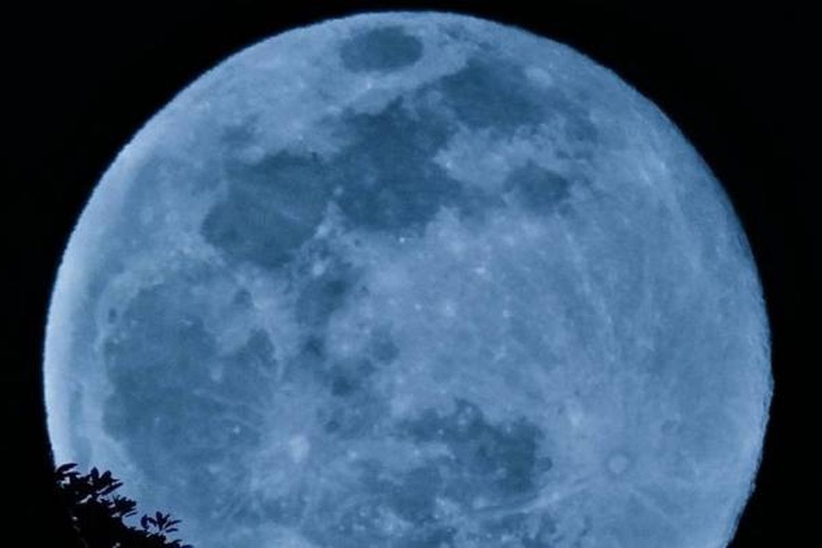 Bulan biru diabadikan dari pasuruan pada Jumat (31/7/2015)