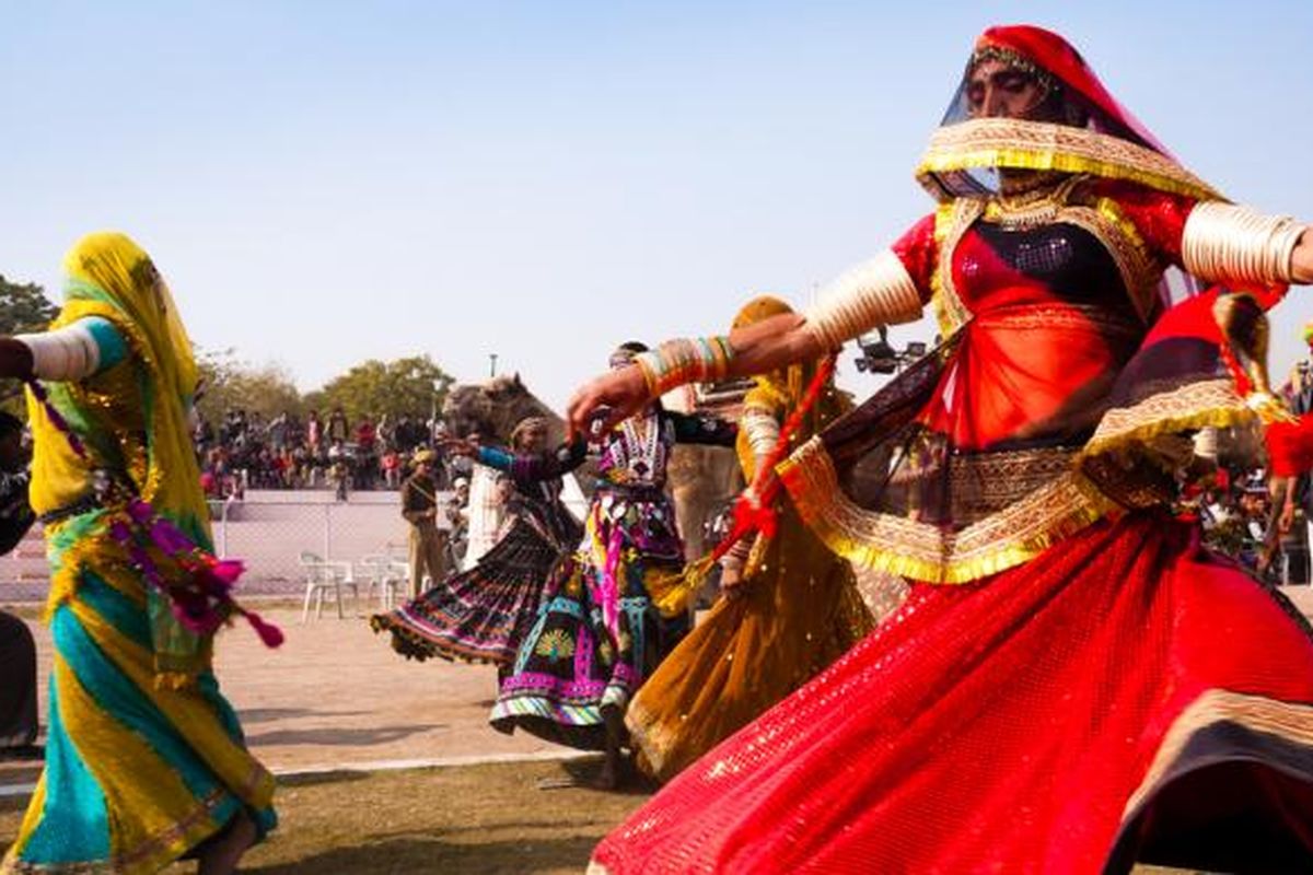 ILUSTRASI - Festival Camel di Bikaner, Rajastan, India. 