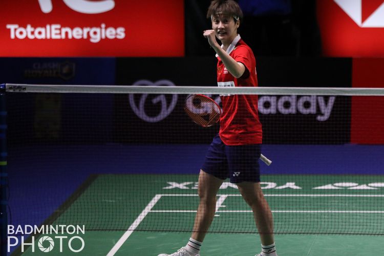 Chen Yu Fei saat bertanding melawan An Seyoung pada partai semifinal Piala Sudirman 2021 di Energia Areena, Vantaa, Finlandia, Sabtu (2/10/2021) siang WIB.