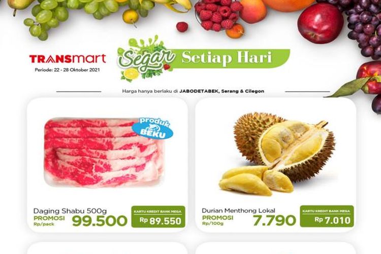 Katalog promo Transmart periode 22-26 Oktober 2021.