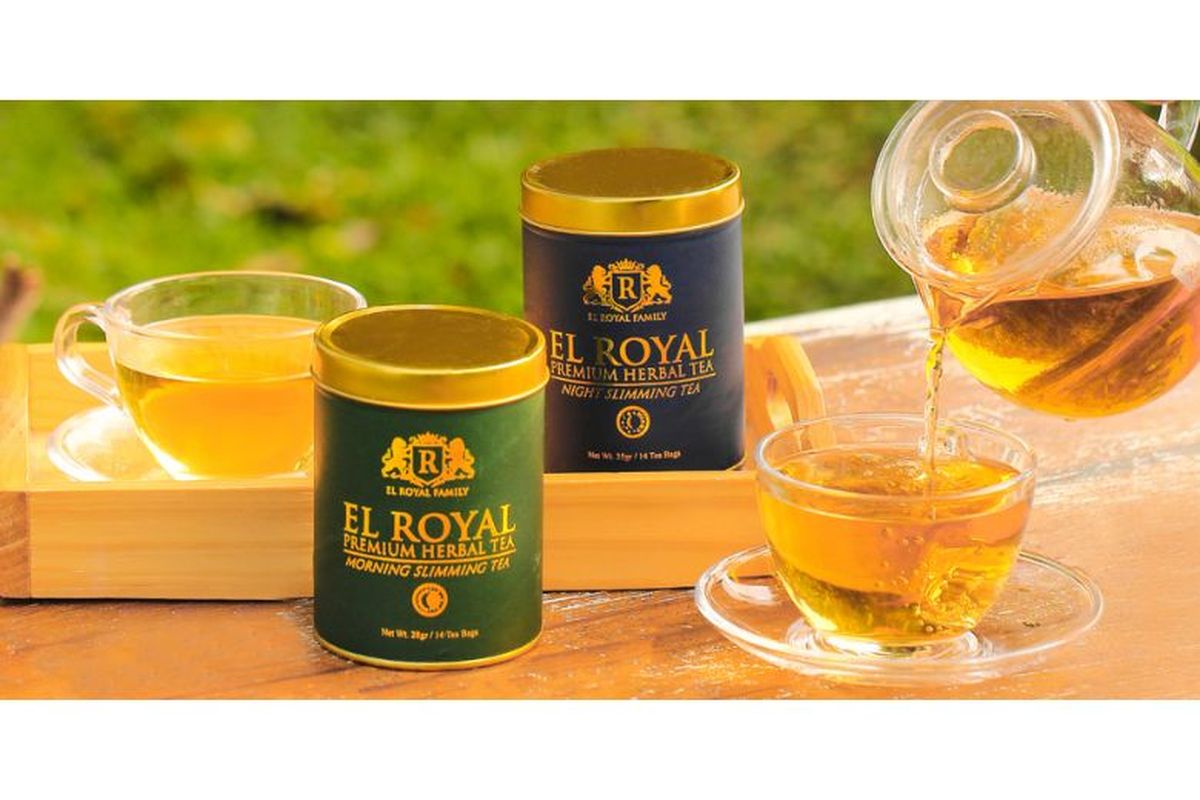 El Royal Family menghadirkan produk teh herbal Morning Slimming Tea, Night Slimming Tea, dan Detox Slimming Tea. 
