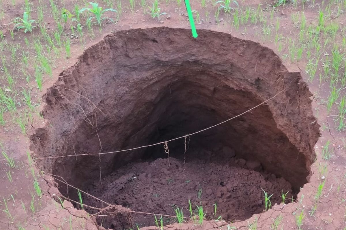 Salah satu lubang di Padukuhan Wuni, Kalurahan Melikan, Kapanewon Rongkop, Gunungkidul.