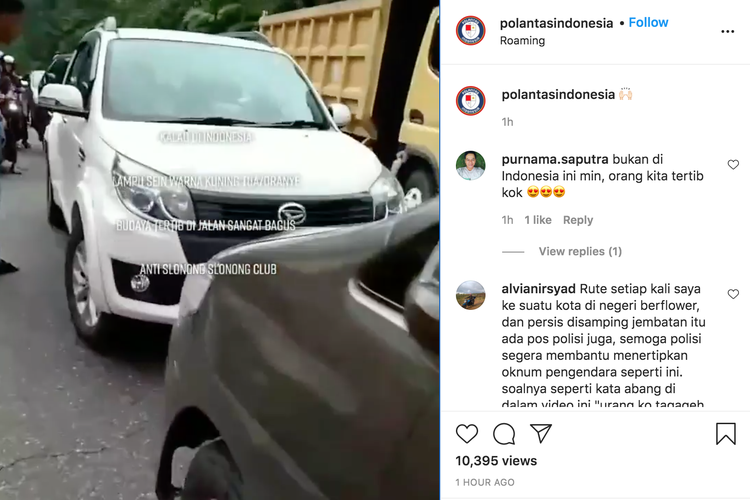 Pengemudi Fortuner nekat lawan arah